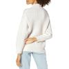 Cable Stitch Women’s Oversized Mixed Cable Sweater – Mock Turtleneck Long Sleeve Drop Shoulder Patch Knit Pullover Top(Cream)
