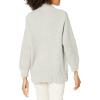 Cable Stitch Women’s Oversized Mixed Cable Sweater – Mock Turtleneck Long Sleeve Drop Shoulder Patch Knit Pullover Top(Heather Grey)