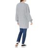 Cable Stitch Women’s Oversized Open Front Sweater Cardigan with Pockets – Long Sleeve Rib Knit Coatigan(Heather Grey)