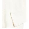 Cable Stitch Women’s Oversized Rib-Cuffed Wide Sleeve Turtleneck Sweater – Long Sleeve Drop Shoulder Pullover Top(Ivory)