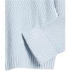 Cable Stitch Women’s Oversized Rib-Cuffed Wide Sleeve Turtleneck Sweater – Long Sleeve Drop Shoulder Pullover Top(Light Blue)