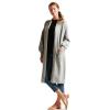 Cable Stitch Women’s Patch Pocket Long Maxi Cardigan – Open Front Long Blouson Sleeve Oversized Coatigan Sweater Cover-Up(Heather Grey)