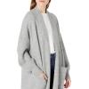 Cable Stitch Women’s Patch Pocket Long Maxi Cardigan – Open Front Long Blouson Sleeve Oversized Coatigan Sweater Cover-Up(Heather Grey)