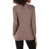 Cable Stitch Women’s Pointelle Inset Sweater – Long Sleeve Crewneck Lace Crochet Knit Pullover Top(Ash Brown)