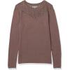 Cable Stitch Women’s Pointelle Inset Sweater – Long Sleeve Crewneck Lace Crochet Knit Pullover Top(Ash Brown)