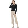 Cable Stitch Women’s Pointelle Inset Sweater – Long Sleeve Crewneck Lace Crochet Knit Pullover Top(Black)