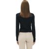 Cable Stitch Women’s Pointelle Inset Sweater – Long Sleeve Crewneck Lace Crochet Knit Pullover Top(Black)