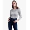 Cable Stitch Women’s Pointelle Inset Sweater – Long Sleeve Crewneck Lace Crochet Knit Pullover Top(Heather Grey)