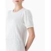 Cable Stitch Women’s Pointelle Short Sleeve Crewneck Sweater Top – Lightweight Puff Sleeve Pullover(Ivory)