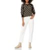 Cable Stitch Women’s Polka Dot/Checkered Pattern Sweater – Raglan Long Sleeve Crewneck Pullover Top(Black/Caramel)