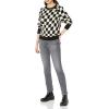 Cable Stitch Women’s Polka Dot/Checkered Pattern Sweater – Raglan Long Sleeve Crewneck Pullover Top(Black/White)