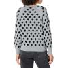 Cable Stitch Women’s Polka Dot/Checkered Pattern Sweater – Raglan Long Sleeve Crewneck Pullover Top(Grey/Black)