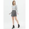 Cable Stitch Women’s Puff Shoulder Sweatshirt Top(Heather Grey)