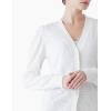 Cable Stitch Women’s Puff Sleeve Lightweight Cardigan – V-Neck Long Sleeve Button Front Solid Color Sweater(Ivory)