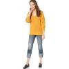 Cable Stitch Women’s Puff Sleeve V-Neck Sweater – Lightweight Pleated Blouson Long Sleeve Pullover Top(Marigold)