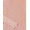 Cable Stitch Women’s Puff Sleeve V-Neck Sweater – Lightweight Pleated Blouson Long Sleeve Pullover Top(Rose)