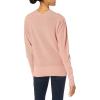 Cable Stitch Women’s Puff Sleeve V-Neck Sweater – Lightweight Pleated Blouson Long Sleeve Pullover Top(Rose)