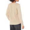 Cable Stitch Women’s Raglan Long Sleeve Shaker Stitch Pullover Sweater – Fisherman Rib Knit Crewneck Cotton Top(Heather Khaki)