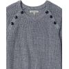 Cable Stitch Women’s Raglan Long Sleeve Shaker Stitch Pullover Sweater – Fisherman Rib Knit Crewneck Cotton Top(Marled Blue)