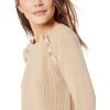 Cable Stitch Women’s Raglan Long Sleeve Shaker Stitch Pullover Sweater – Fisherman Rib Knit Crewneck Cotton Top(Marled Camel)