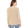 Cable Stitch Women’s Raglan Long Sleeve Shaker Stitch Pullover Sweater – Fisherman Rib Knit Crewneck Cotton Top(Marled Camel)