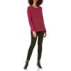 Cable Stitch Women’s Raglan Long Sleeve Shaker Stitch Pullover Sweater – Fisherman Rib Knit Crewneck Cotton Top(Marled Mulberry)