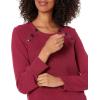 Cable Stitch Women’s Raglan Long Sleeve Shaker Stitch Pullover Sweater – Fisherman Rib Knit Crewneck Cotton Top(Marled Mulberry)