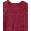 Cable Stitch Women’s Raglan Long Sleeve Shaker Stitch Pullover Sweater – Fisherman Rib Knit Crewneck Cotton Top(Marled Mulberry)