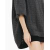 Cable Stitch Women’s Rib-Collar Tunic Sweater – Loose Fit Oversized Mock Neck 3/4 Sleeve Pullover Poncho Cover-up Top(Charcoal)