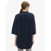 Cable Stitch Women’s Rib-Collar Tunic Sweater – Loose Fit Oversized Mock Neck 3/4 Sleeve Pullover Poncho Cover-up Top(Navy)