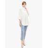 Cable Stitch Women’s Rib-Collar Tunic Sweater – Loose Fit Oversized Mock Neck 3/4 Sleeve Pullover Poncho Cover-up Top(Off-white)