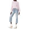 Cable Stitch Women’s Ribbed Blouson Sleeve Sweater – Boat Neck Long Sleeve Drop Shoulder Solid Color Pullover Knit Top(Lilac Pink)