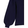 Cable Stitch Women’s Ribbed Blouson Sleeve Sweater – Boat Neck Long Sleeve Drop Shoulder Solid Color Pullover Knit Top(Navy)