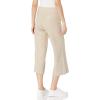 Cable Stitch Women’s Ribbed Drawstring Wide Leg Patch Pocket Pant – Cropped Cozy Lounge Bottoms for Home and Travel(Oatmeal)