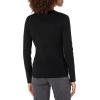 Cable Stitch Women’s Ribbed V-Neck Henley Sweater – Long Sleeve Pullover Basic Layering Top(Black)