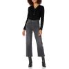 Cable Stitch Women’s Ribbed V-Neck Henley Sweater – Long Sleeve Pullover Basic Layering Top(Black)