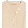 Cable Stitch Women’s Ribbed V-Neck Henley Sweater – Long Sleeve Pullover Basic Layering Top(Sand)