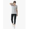 Cable Stitch Women’s Ripple Stitch Short Sleeve Sweater – Crewneck Pointelle Knit Cotton Pullover Top(Light Heather Grey)