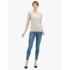 Cable Stitch Women’s Ripple Stitch Short Sleeve Sweater – Crewneck Pointelle Knit Cotton Pullover Top(Taupe)