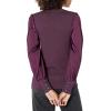 Cable Stitch Women’s Satin-Sleeve Sweater Top – Mock Neck Contrast Long Sleeve Pullover Top(Aubergine)