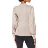 Cable Stitch Women’s Satin-Sleeve Sweater Top – Mock Neck Contrast Long Sleeve Pullover Top(Dusty Mauve)