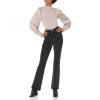 Cable Stitch Women’s Satin-Sleeve Sweater Top – Mock Neck Contrast Long Sleeve Pullover Top(Dusty Mauve)