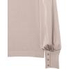 Cable Stitch Women’s Satin-Sleeve Sweater Top – Mock Neck Contrast Long Sleeve Pullover Top(Dusty Mauve)