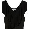 Cable Stitch Women’s Sleeveless V-Neck Ruffle Dress – Bodycon Fitted Solid Color Cocktail Sweater Knit Dress(Black)
