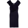 Cable Stitch Women’s Sleeveless V-Neck Ruffle Dress – Bodycon Fitted Solid Color Cocktail Sweater Knit Dress(Navy)
