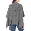 Cable Stitch Women’s Soft Hooded Cape Poncho – Open Front Oversized Wrap Shawl Pullover Sweater with Pockets(Marled Grey)