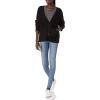 Cable Stitch Women’s Soft Relaxed Fit Boucle Sweater Cardigan – V-Neck Long Sleeve Button Front Sweater Coatigan with Pockets(Black)