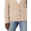 Cable Stitch Women’s Soft Relaxed Fit Boucle Sweater Cardigan – V-Neck Long Sleeve Button Front Sweater Coatigan with Pockets(Camel)