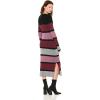 Cable Stitch Women’s Stripe Ribbed Dress – Crewneck Long Sleeve Colorblock Bodycon Fitted Midi Sweater Dress(Multi)
