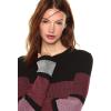 Cable Stitch Women’s Stripe Ribbed Dress – Crewneck Long Sleeve Colorblock Bodycon Fitted Midi Sweater Dress(Multi)